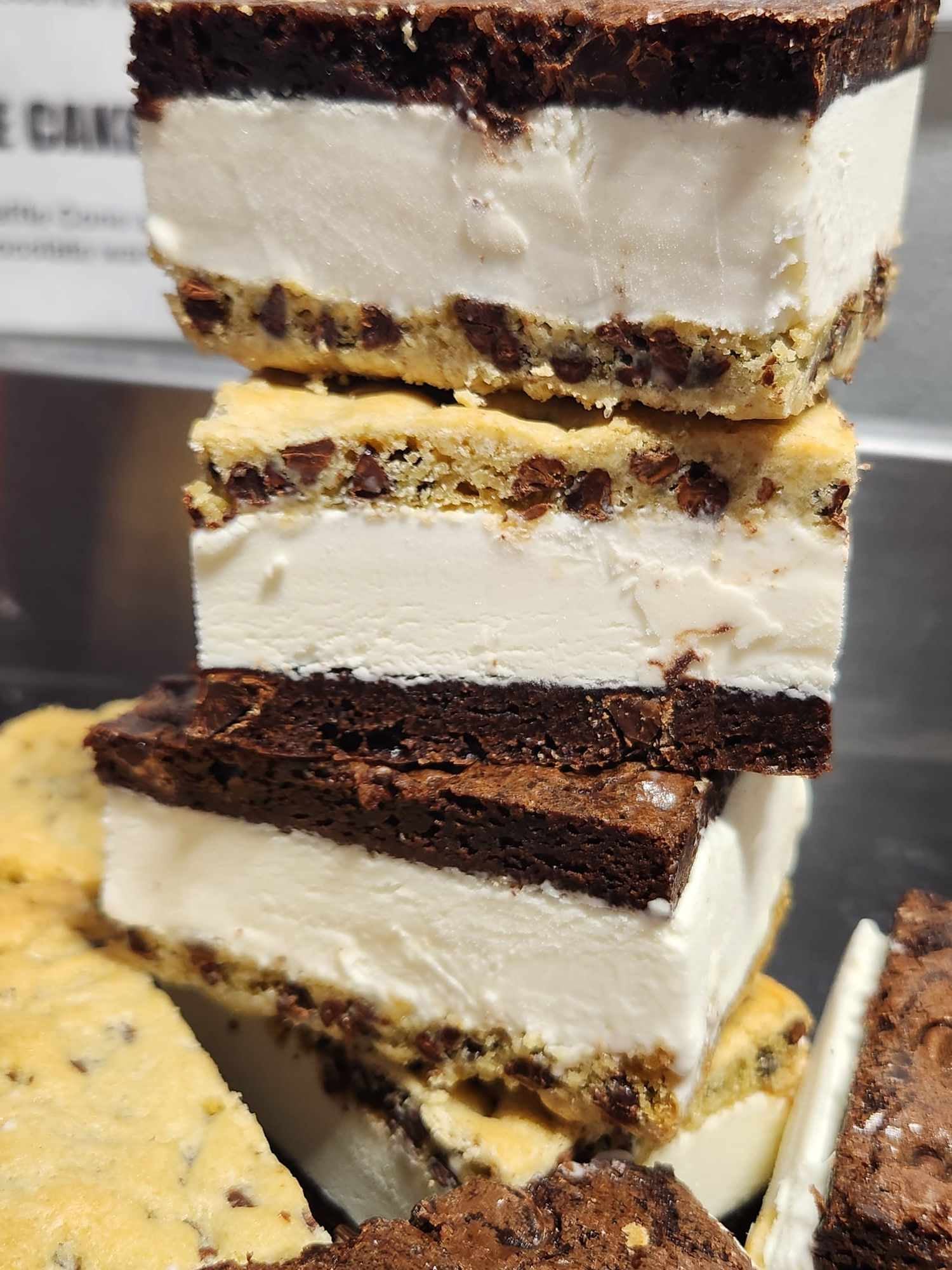 Brookie Ice Cream Sandwiches C O N E Y W A F F L E